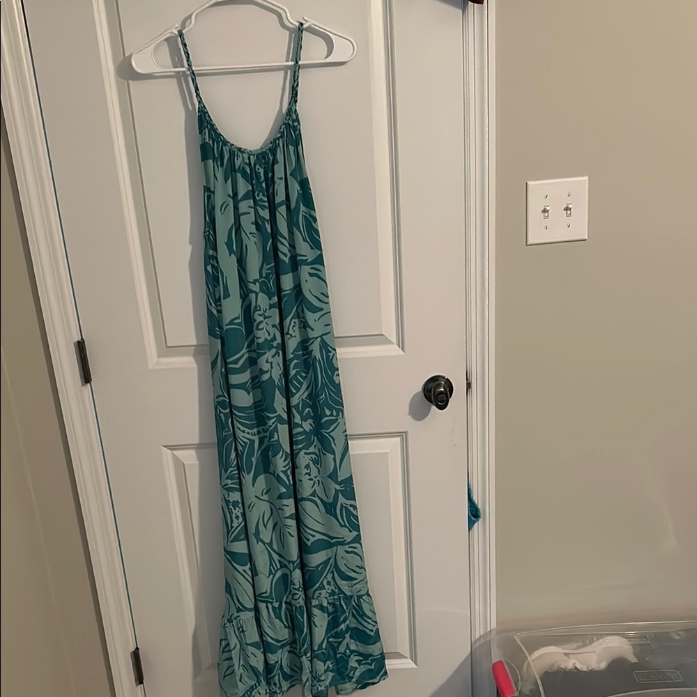 Teal Floral Maxi Dress